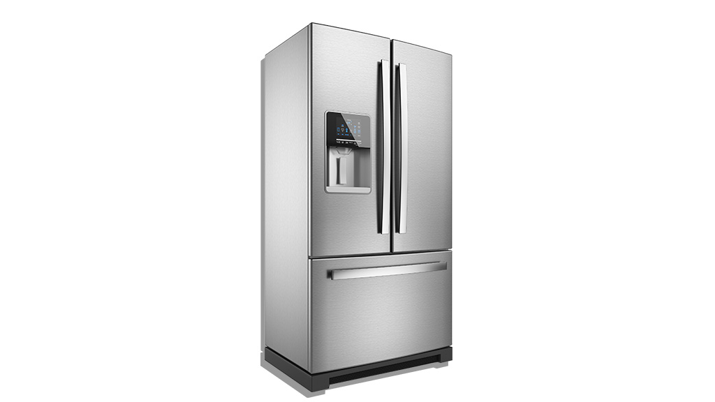 large two door silver fridge